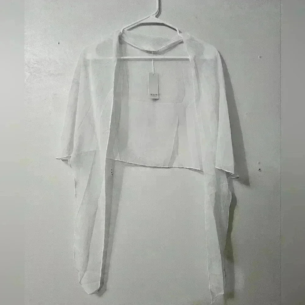 NWT! White tie front shawl!